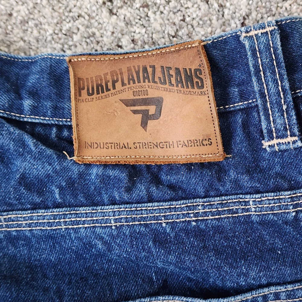 Pure Playaz Carpenter Jeans Mens 34x32 Baggy Y2K P18‎ Series Wide Leg Denim GUC - Picture 16 of 16